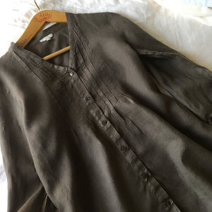 Eileen Fisher organic Irish linen tunic blouse